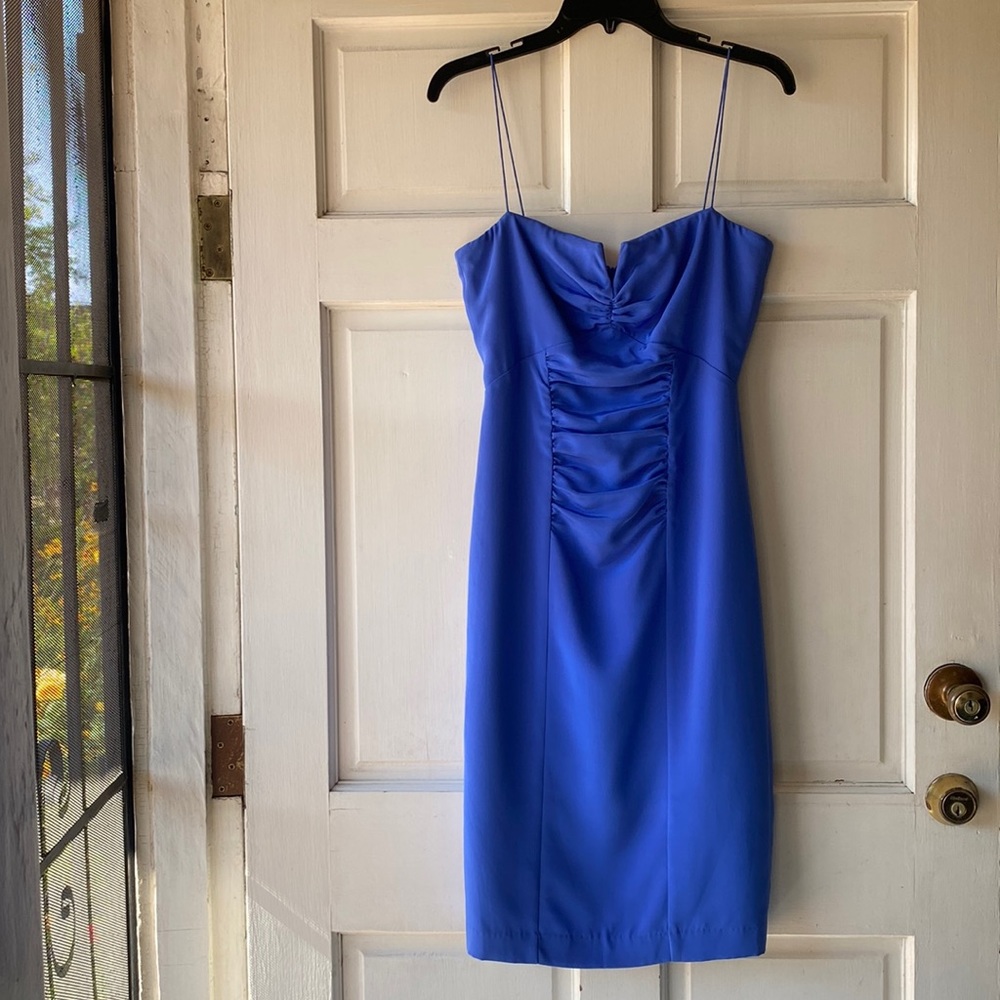 Nicole Miller Collection Blue Silk Cocktail Dress Size 10